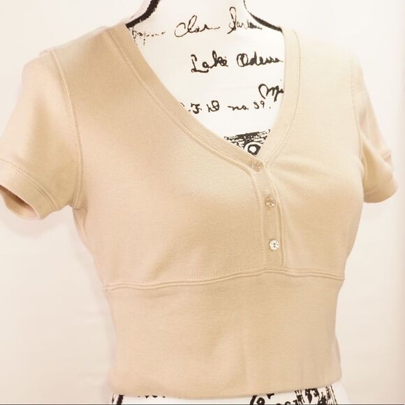 Cato Crop Sweater with Short Sleeves in Beige, M - Picture 4 of 9